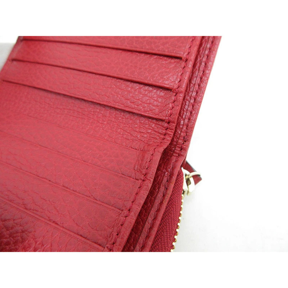 GUCCI Compact Wallet Red GG Canvas - Picture 8 of 9